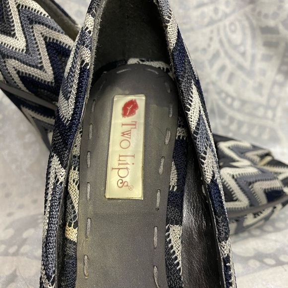 Vintage cute zig zag pattered heels Two Lips - excellent condition. Size 7.5 - Picture 3 of 3